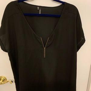 Maurices black zip blouse xxl